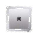 Prise TV connexion à vis avec griffes aluminium Simon 54