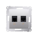 Prise RJ45 + RJ12 connexion à vis avec griffes aluminium Simon 54
