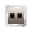 Prise RJ45 + RJ12 connexion à vis avec griffes cava Simon 54