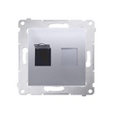 Prise RJ45 cat.6 -couvercle anti-poussière connexion à vis avec griffes aluminium Simon 54