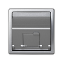 Plaque de voix et de données inclinée avec protection pour 1 connecteur RJ45 AMP® aluminium Simon 73 Loft