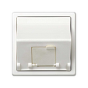 Angled voice and data plate with dust cover for 1 AMP® RJ45 connector category 5e UTP white Simon 73 Loft