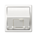 Angled voice and data plate with dust cover for 1 AVAYA® RJ45 connector white Simon 73 Loft