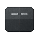 Double rocker with viewer for switches graphite Simon 75