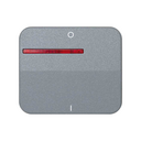 Tecla individual para interruptor bipolar com piloto branco e gravação I/O cinza Simon 75