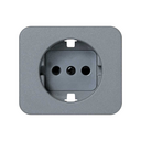 Cover with safety device for German socket outlet grey Simon 75