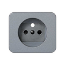 Cover with safety device for French socket outlet grey Simon 75