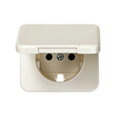 Hinged cover with safety device for German socket outlet ivory Simon 75