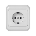 German monoblock socket outlet 16A 250V~ with safety device and screw terminal connection system white Simon 75