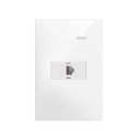 Conjunto de 1 tomada RJ45 CAT 5E 1 placa de 1 posto 4x2 com suporte branco Simon 35