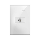 Conjunto de 1 conector RJ11 4 fios 1 placa de 1 posto 4x2 com suporte branco Simon 35
