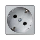 Schuko socket outlet 16A 250V~ with safety device and screw terminal connection aluminium Simon K45