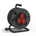PROFESSIONAL EXTENSIBLE 40M IP55 H05RR-F 3G1.5MM² 3 SOCKETS 16A 250V~ BLACK/RED SIMON