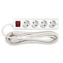 POWER STRIP 4 SCHUKO SOCKETS WITH SWITCH 5M WHITE