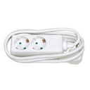 MULTIPLE SOCKET BASE 2 SOCKETS 16A 250V~ WHITE WITH 2 METERS OF CABLE H05VV-F 3G1.5MM² Simon Brico