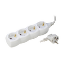 POWER STRIP 4 SOCKETS 16A 250V~ WHITE WITH 1.5M CABLE H05VV-F 3G1MM² SIMON BRICO