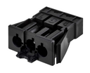 Flush-mounted "Male" quick connector with 3 poles and patch cord locking system Black Simon Electric Wiring