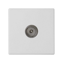 TV socket single IEC male with trim plate white Simon K45