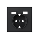 Cover for schuko + 2USB A+C matte black Simon 360