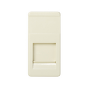 Flat voice and data plate half element with dust cover for 1 AMP® RJ45 connector ivory Simon 27 Play