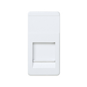 Flat voice and data plate, half element, with dust cover for 1 AMP® RJ45 connector white Simon 27 Play