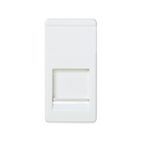 Flat voice and data plate half element with dust cover for 1 Systimax® RJ45 connector white Simon 27 Play