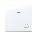 Push-button switch with bell symbol 10A 250V~, built-in light indicator and fast terminal connection system white Simon 27 Play