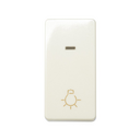 Botão de pressão com gravação luz 10 A 250 V~ de meio-elemento, luminoso incorporado e ligação rápida de bornes marfim Simon 27 Play