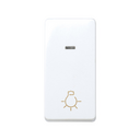 Botão de pressão com gravação luz 10 A 250 V~ de meio-elemento, luminoso incorporado e ligação rápida de bornes branco Simon 27 Play