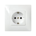 German monoblock socket outlet 16A 250V~ with safety device and fast terminal connection white Simon 27