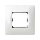 Frame with intermediate piece incorporated for 1 element without claws and with centre frame white Simon 27