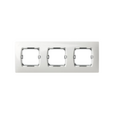Frame for 3 elements without claws and with centre frame white Simon 27