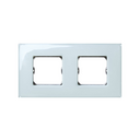 Frame for 2 elements gloss green without claws and with frame holder Simon 27 Neos