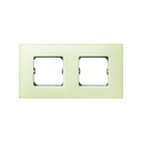Frame for 2 elements matt yellow without claws and with frame holder Simon 27 Neos