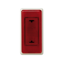 Señalizador luminoso de medio elemento con rosca mignonnette E-10 marfil y tapa difusora roja Simon 27 Play