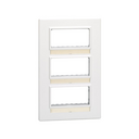 Frame for surface or flush mount boxes with centre frame with 3 rows for 6 elements white Simon 27 Centralisations