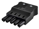 Quick aerial connector "Female" with 5 poles and housing for electric patch cord locking system Black Simon Electric Wiring