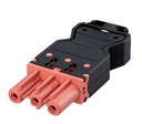 Quick aerial connector "Female" 3-pole with housing for patch cord locking system red Simon Electric Wiring