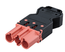 Conector rápido aéreo "macho" de 3 polos com alojamento para sistema de bloqueio de mangueira elétrica vermelha Simon Fiação elétrica