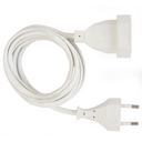 PROLONGADOR 2M H05VV-F 2X1MM² 10A 250V~ SIN TOMA TIERRA BLANCO SIMON