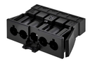 Flush-mounted quick connector "Male" with 5 poles and patch cord locking system Black Simon Electrical Wiring