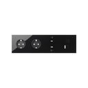 Front kit 4 el. 2 sockets + dual fast-charge USB charger + 2xRJ45 Gloss black Simon 100