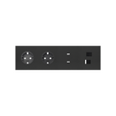 Front kit 4 el. 2 sockets + dual fast-charge USB charger + 2xRJ45 Matt black Simon 100