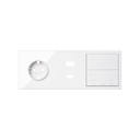 Kit front para 3 elementos con base enchufe schuko, cargador USB C+A, 1 tecla persianas y 1 tecla blanco brillante Simon 100