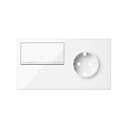 Front kit 2 el. 1 socket + 1 dimmer switch + USB charger left Gloss white Simon 100