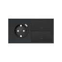 Front kit 2 el. socket + USB charger + rocker right Matt black Simon 100