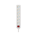 POWER STRIP 6 SCHUKO SOCKETS WITH SWITCH 5M WHITE