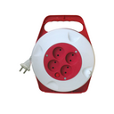 EXTENSIBLE DOMÉSTICO CONTOUR 10 METROS H05VV-F 2X1MM² 4 TOMAS 16A 250V BLANCO/ROJO CON REARME DE SEGURIDAD Simon Brico