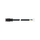 Female-Free End Quick Connection Hose RZ - 0.6 kV 3-pole with 2 meters in length in halogen-free material with a section of 3 x 2.5mm² with black connection