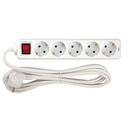 POWER STRIP 5 SCHUKO SOCKETS WITH SWITCH 3M 3G1.5 WHITE